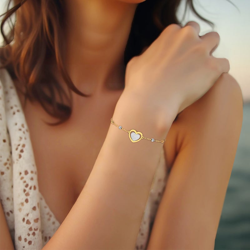 Miss L' by L'azurde Heart Chain Bracelet in 18K Gold - Image 4